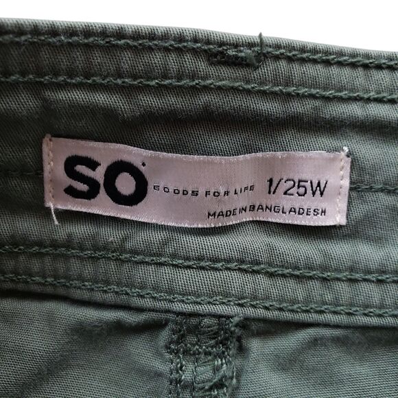 SO Juniors Cargo Utility Mini Skirt Womens 1/25W Green Y2K - Picture 3 of 9